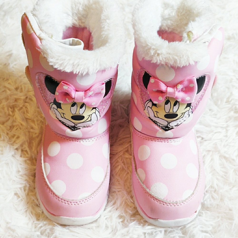 🌸Girl's Pink Disney Minnie Winter Boots (Size: 9)